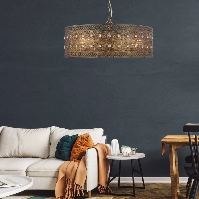 23.5" 3-Light Bryar Chandelier Brass/Crystal - River Of Goods - Image 7