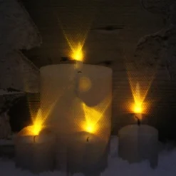 Northlight LED Lighted Flickering Candles And Winter Wooden Moose Canvas Wall Art 12" X 15.75"