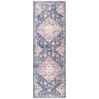 NuLOOM Addison Transitional Faded Medallion Fringe Area Rug - Image 9