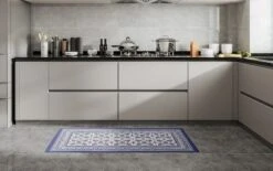 J&V TEXTILES 20" X 39" Comfort Collection Anti-Fatigue Kitchen Floor Mat (Blue Geo)