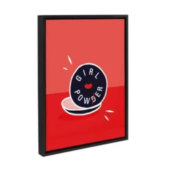 18" X 24" Sylvie Girl Power Framed Canvas Wall Art By Dominique Vari Black - Kate And Laurel