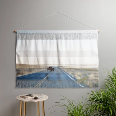 47"x32" Chelsea Victoria Buffalo Crossing Wall Hanging Landscape Tapestries Blue - Deny Designs