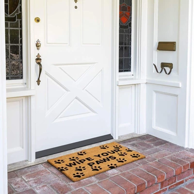 Juvale Nonslip Coco Coir Mat For Outdoor Entrance, Wipe Your Paws Doormat For Front Door Entry, Dog Lovers, 17 X 30 In