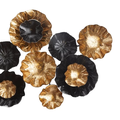 Metal Plate Wall Decor With Textured Pattern Gold - CosmoLiving By Cosmopolitan - Image 3