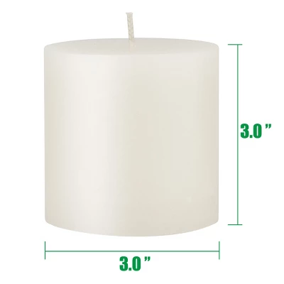 6pk Unscented Flat Top Smooth Pillar Candles White - Stonebriar Collection - Image 6