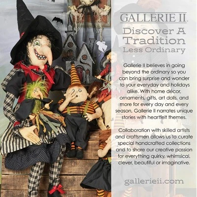 Gallerie II Frog With Witch Hat & Pumpkin Halloween Figure Decor Decoration - Image 3