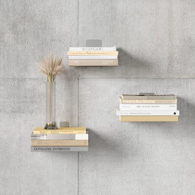Set Of 3 Conceal Floating Small Shelves - Umbra - Image 7
