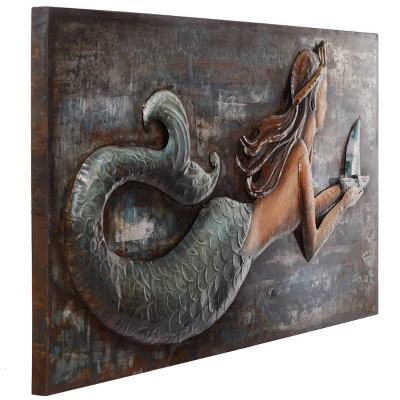 47" Three Dimensional Mermaid Handmade Decorative Wall Art - StyleCraft - Image 4