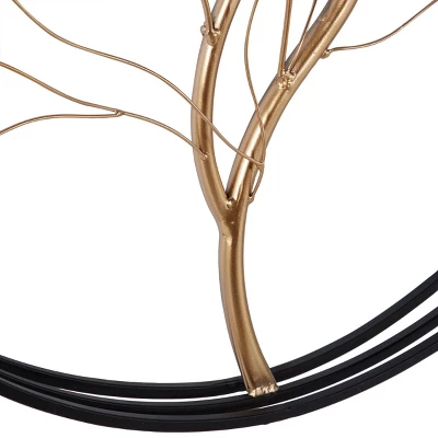 Metal Tree Branch Wall Decor With Black Frame Gold - Olivia & May - Image 2