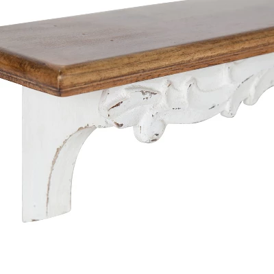 28" X 6" Abberly Wood Decorative Wall Shelf Rustic Brown - Kate & Laurel All Things Decor - Image 2