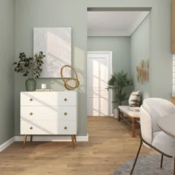 Wood Geometric Carved Wall Decor White - CosmoLiving By Cosmopolitan