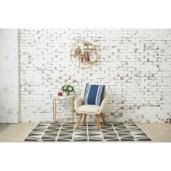 Carol & Frank 18" X 18" Morgan Deep Navy Woven Striped Throw Pillow