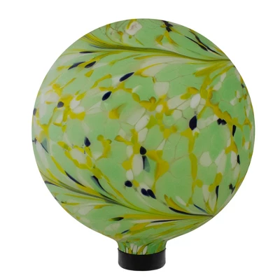 Northlight 10" Yellow And Green Hand Painted Swirled Outdoor Patio Garden Gazing Ball - Image 3
