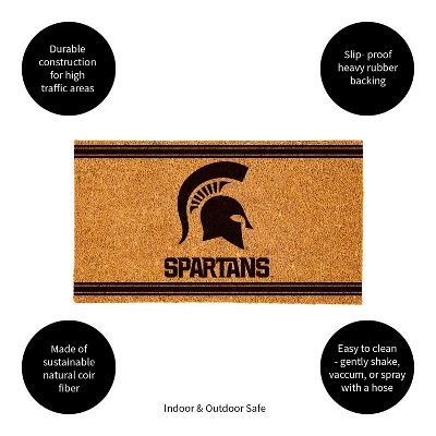 Evergreen Michigan State University Logo Turf Mat, Brown- 28 X 16 Inches Indoor Outdoor Doormat - Image 3