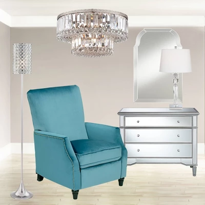 Vienna Full Spectrum Magnificence Modern Ceiling Light Flush Mount Fixture 16" Wide Brushed Satin Nickel Faceted Crystal Glass For Bedroom Living Room - Image 6