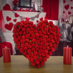 National Tree Company 17" Artificial Valentine's Heart, Decorated With Red Roses, Valentine's Day Collection