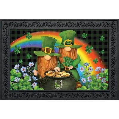 Irish Gnomes St. Patrick's Day Doormat Indoor Outdoor 30" X 18" Briarwood Lane