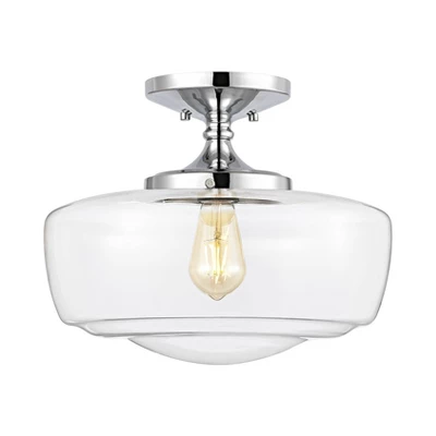 14" Marfa Glass/Iron Farmhouse Modern LED Flush Mount - JONATHAN Y - Image 13