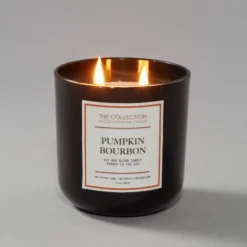 12oz Glass Jar 2-Wick The Collection Bourbon Pumpkin Candle Black - Chesapeake Bay Candle