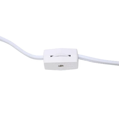 11.81" Traditional Petite Metal Stick Bedside Table Desk Lamp In Chrome With Fabric Shade Blue - Creekwood Home