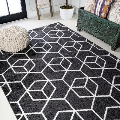 Tumbling Blocks Modern Geometric Area Rug - JONATHAN Y