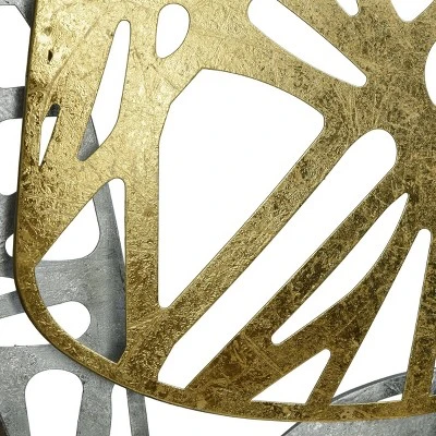 Contemporary Painted And Gloss Coated Metal Wall Sculpture Silver - StyleCraft - Image 4