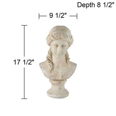 Kensington Hill Classic Greek 17 1/2" High Antique White Bust Sculpture - Image 6