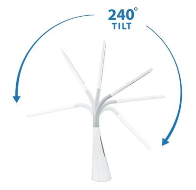 Mount-It! Turcom AirLight Ultrabright LED Desk Lamp With Bladeless Three Speeds Fan Panel | White - Image 4