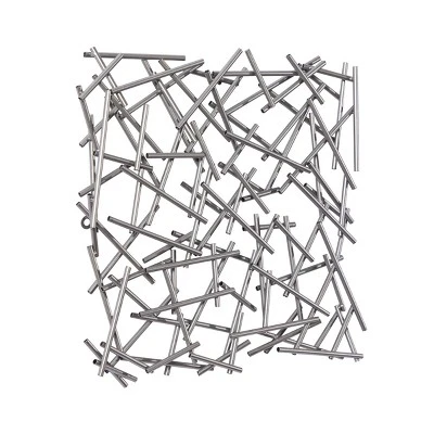 Metal Geometric Overlapping Lines Wall Decor Silver - CosmoLiving By Cosmopolitan - Image 3