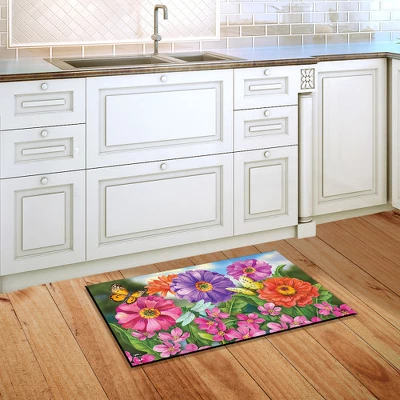 Zinnias In Bloom Spring Doormat Indoor Outdoor 30" X 18" Briarwood Lane - Image 3