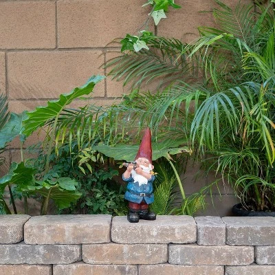 12" Hunting Shirt Magnesium Oxide Garden Gnome Statue Blue - Alpine Corporation