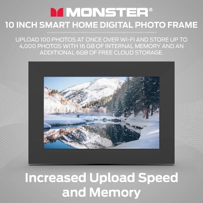 Monster Smart Home 16 GB Digital Photo Frame, High Definition 1280p Smart Picture Frame-10 Inch - Image 5