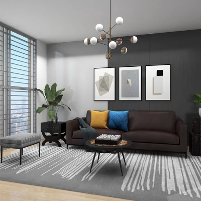 14" Contemporary Wooden Tic Tac Toe Sculpture Black - Olivia & May - Image 5