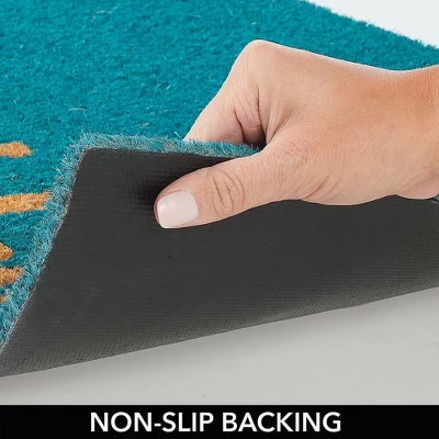 MDesign Entryway Doormat With Natural Fibers Decorative Script - Image 2