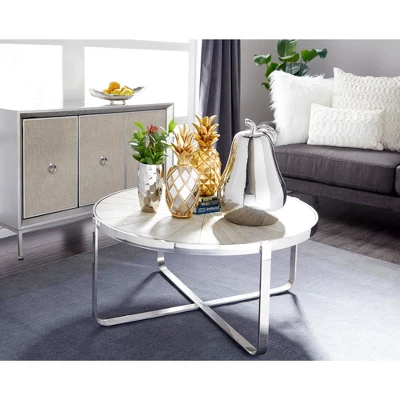 14" Decorative Polystone Pineapple Figurine Gold - Olivia & May - Image 5