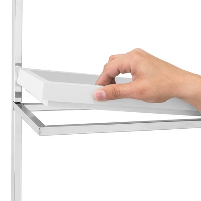 10.5" X 16" 3 Tier Wall Shelving Unit With Towel Rack And Trays Chrome/White - Danya B. - Image 4