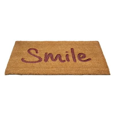 Northlight Natural Coir "Smile" Outdoor Rectangular Doormat 18" X 30" - Image 2