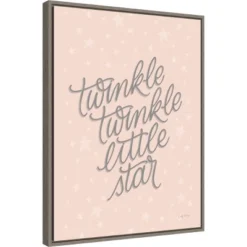 18" X 24" Boho Nursery VIII By Becky Thorns Framed Canvas Wall Art Gray Wash - Amanti Art