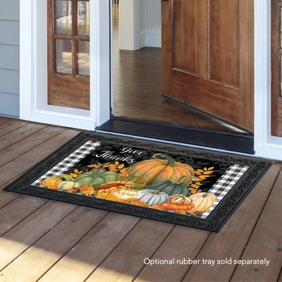 Briarwood Lane Checkered Give Thanks Primitive Doormat Thanksgivi - Image 2