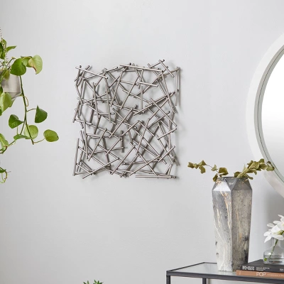 Metal Geometric Overlapping Lines Wall Decor Silver - CosmoLiving By Cosmopolitan - Image 6