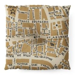 Holli Zollinger PARIS MAP RUSTIC Square Floor Pillow - Deny Desings