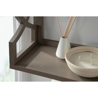 25" X 28" Raines Wood Decorative Wall Shelf Gray - Kate & Laurel All Things Decor - Image 9