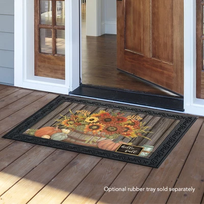 Hello Fall Floral Primitive Doormat Autumn Indoor Outdoor 30" X 18" Briarwood Lane - Image 2