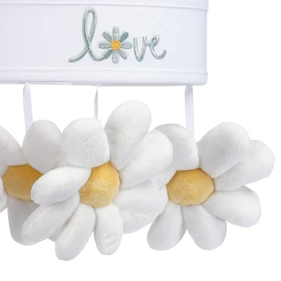 Lambs & Ivy Sweet Daisy White Floral Musical Baby Crib Mobile Soother Toy - Image 2