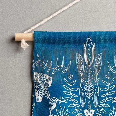 Sunshinecanteen Flores Cyan Large Portrait 22" X 31 1/2" Fiber Wall Hanging - Society6 - Image 2