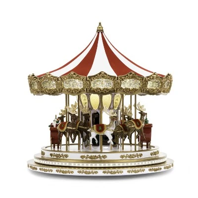 Mr. Christmas Santa And Reindeers Regal Carousel Animated Musical Christmas Decoration - 16" - Image 3