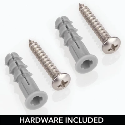 MDesign Metal Storage Organizer Basket With 6 Hooks - Wall Mount - Image 2