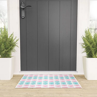 Avenie Pink And Blue Hearts Welcome Mat - Society6