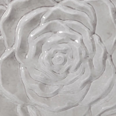 Metal Floral Wall Decor With Embossed Designs Set Of 3 Gray - Olivia & May - Image 17