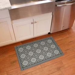 FlorArt Chelsea Noir Low Profile Easy Clean Kitchen Mat Black/Gray - Bungalow Flooring